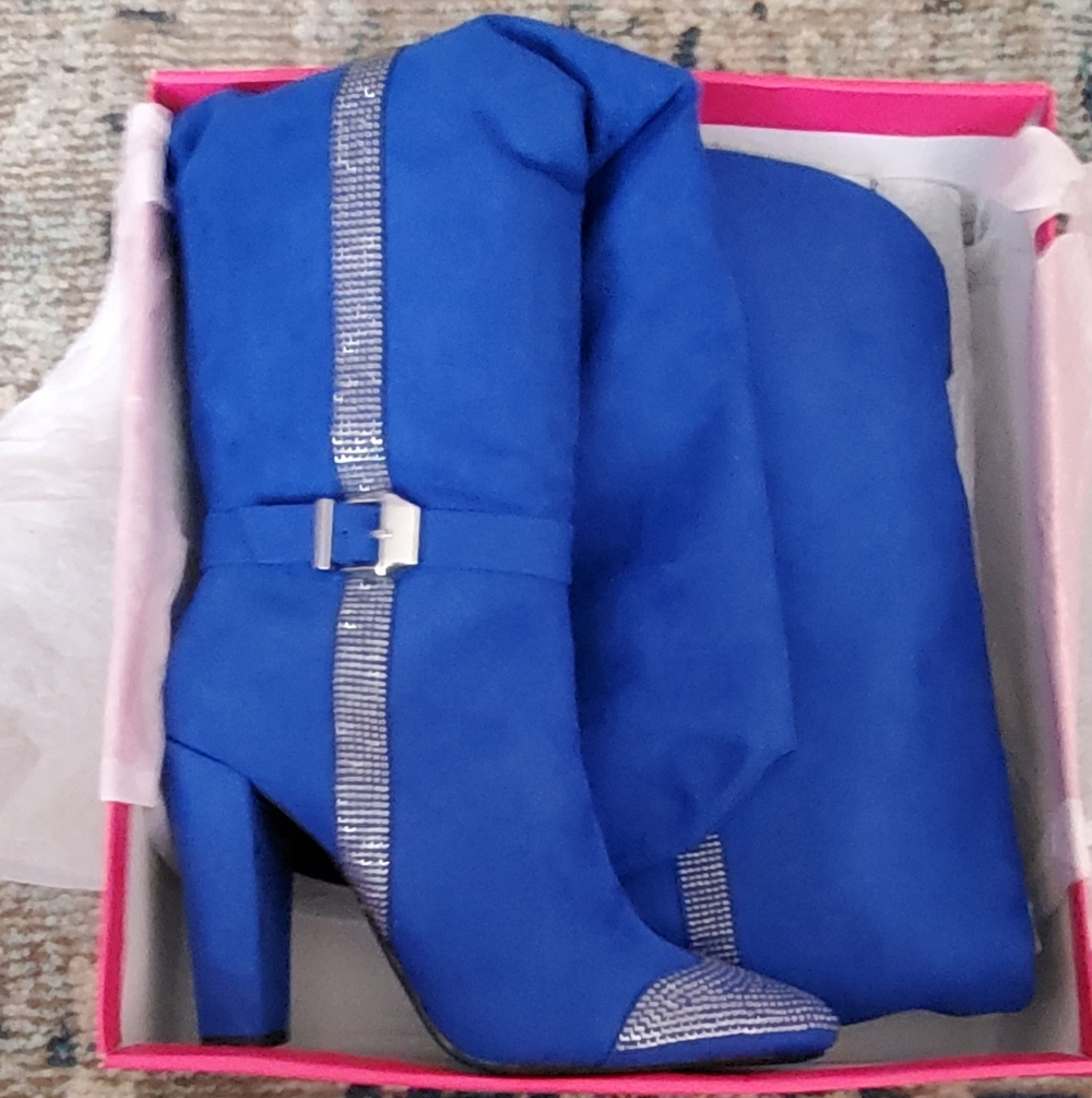 Dianella-Shoedazzle Blue Over The Knee Boot
